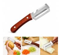 Vegetable Peeler for Kitchen, Multifunctional Potato Peeler with Stainless Steel Blade & Wooden Handle, Fruit & Veg Peeler Tool for Carrot, Cucumber, Apple & Everyday Cooking (1pack)
