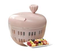 Vegetable Spinner, 800ML Vegetable Dryer, ABS, PC, PP, Silicone, Non-Slip Base Wash Bowl with Colander, Fruit Cleaner for Kitchen, Crisp Produce Tool, Outdoor Camping, and Picnic, 14.5x14.5x12cm