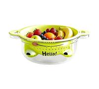 Vegetable Washing Basket - Food Rinsing Sieve, Double-Layer With Handles, Produce Strainer Basin Amphibian Kitchenware Colander | Tier Salad Washer Kitchen Drainer Bowl Frog Shaped For Berry Past