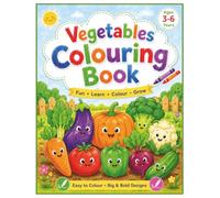 Vegetables Colouring Book: Fun & Easy Coloring Pages with Garden Scenes, Supermarket Scenes & Activities for Kids Ages 3+