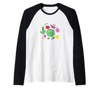 Vegetales Comida Vegana Camiseta Manga Raglan