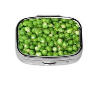 Vegetales verdes, Pastillero cuadrado para bolsillo o monedero, pequeño contenedor de pastillas, organizador de pastillas de viaje