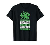 Vegetariano Alinear con Mi Moral Estilo De Vida Verde Camiseta
