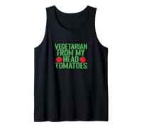Vegetariano De Mi Cabeza Tomates Divertido Juego de Palabras Camiseta sin Mangas