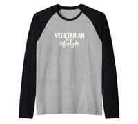 Vegetariano es un Estilo de Vida Alimentación Saludable Camiseta Manga Raglan