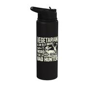 Vegetariano es una vieja palabra india para la caza de cazadores malos Stainless Steel Insulated Water Bottle