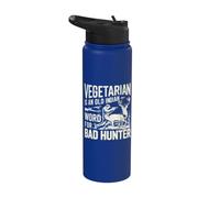 Vegetariano es una vieja palabra india para la caza de cazadores malos Stainless Steel Insulated Water Bottle