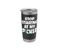 Vegetariano Vegano Pepino Stop Staring At My Pickle Vaso térmico de acero inoxidable de doble pared