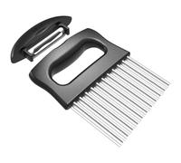 Veggie Chopper Crinkle Fry Cutter Peeler Wave Cutter Dough Cutterr Waffle Fry Cutters | Wavy Cutters,Multifunctional Kitchen Wavy Chopper For Kitchen Trave Camping