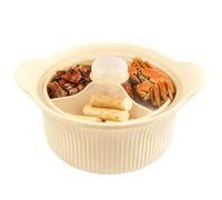 Veggie Steamer - Food Grade with Compartment Cooker - Microwave Steamer Bowl Dishwasher Safe | for Oven Air Fryer Cooking Home Apartment Kitchen Food Veggie Pasta Soup Fish Seafood