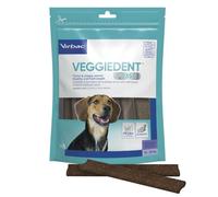 VeggieDent M Tiras para masticar | Cuidado dental para perros | 3 x 15 | Virbac | Alimento complementario | Para apoyar la higiene bucal y un aliento fresco | Pack de 3