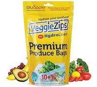 VeggieZips bolsas de productos premium de Bluapple The Experts in Produce Storage: bolsas + hidroforros para mantener la producción fresca durante más tiempo - Bolsas reutilizables Green Living