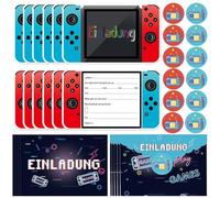 VEghee 15Pcs Invitation Cards,Children's Birthday Party, Envelopes for Girls and Boys Children's Birthday, Video Gaming Game Invitation Cards, Includes 15 Envelopes, Premium Quality