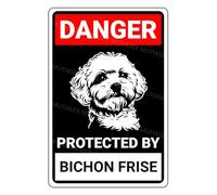 VEGlkj Cartel de aluminio con texto en inglés "Danger Protected By Pitbull Beware Of Dog", letrero de metal de aluminio para puerta de valla, patio, decoración de pared del hogar, 8 x 12 pulgadas