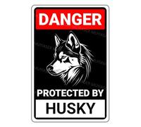 VEGlkj Cartel de aluminio con texto en inglés "Danger Protected By Pitbull Beware Of Dog", letrero de metal de aluminio para puerta de valla, patio, decoración de pared del hogar, 8 x 12 pulgadas