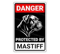 VEGlkj Cartel de aluminio con texto en inglés "Danger Protected By Pitbull Beware Of Dog", letrero de metal de aluminio para puerta de valla, patio, decoración de pared del hogar, 8 x 12 pulgadas