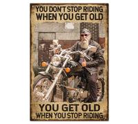 VEGlkj Cartel de metal con texto en inglés "Never Underestimate An Old Man with A Motorcycle Vintage Old Man (12 x 8 pulgadas) 30 x 20 cm, póster decorativo de pared para el hogar, sala de