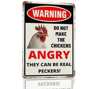 VEGlkj Letrero de metal con texto en inglés "Beware Of Chicken Coop", de aluminio, advertencia de puerta para valla, patio, decoración de pared del hogar, 8 x 12 pulgadas