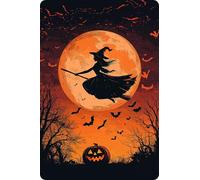 VEGlkj Letrero de metal de Halloween con texto en inglés "Never Mind The Witch Beware Of The Cat", estilo vintage, para decoración del hogar, cocina, jardín, patio, oficina, 8 x 12 pulgadas