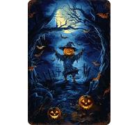 VEGlkj Letrero de metal de Halloween con texto en inglés "Never Mind The Witch Beware Of The Cat", estilo vintage, para decoración del hogar, cocina, jardín, patio, oficina, 8 x 12 pulgadas
