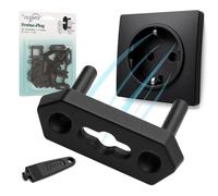 VegMai® Protector Enchufes para Bebés - 20 Tapas Enchufes Universales + 2 Llaves | Cubre Enchufes Seguridad Bebé | Kit Seguridad Compatible Schuko, 10A, 16A. (NEGRO)