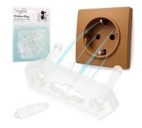 VegMai® Protector Enchufes para Bebés - 20 Tapas Enchufes Universales + 2 Llaves | Cubre Enchufes Seguridad Bebé | Kit Seguridad Compatible Schuko, 10A, 16A. (TRANSPARENTE)