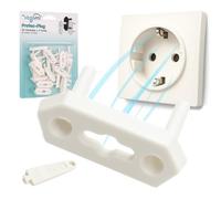 VegMai® Protector Enchufes para Bebés - 20 Tapas Enchufes Universales + 2 Llaves | Cubre Enchufes Seguridad Bebé | Kit Seguridad Compatible Schuko, 10A, 16A. (BLANCO)