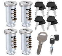 VEGOATY 4 núcleos de cerradura para Thule, Thule para reordenar llaves Contiene 4 cilindros de cierre, 4 llaves y 1 llave de control