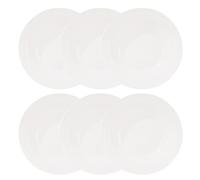VEGOATY 6 platos de pasta grandes, 21,5 x 3,5 cm, juego de platos de pasta, cuencos reutilizables de porcelana para pasta, plato hondo para pasta, ensalada, vajilla, sopas (blanco)