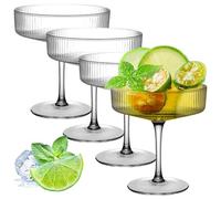 VEGOATY Juego de 4 copas de cóctel de martini, vintage, juego de copas de vino de mango largo, para espresso, martini, champán, cócteles, 300 ml