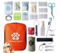 VEGOATY Juego de primeros auxilios para perros y gatos, 118 piezas, farmacia de viaje, farmacia de viaje, mascotas, farmacia para perros, kit de primeros auxilios para emergencias en viajes al aire