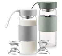 VEGOATY Pack de 2 batidos de proteínas de cristal premium, 500 ml, botella de cristal sin bisfenol A (BPA), de cristal sostenible, sabor neutro y a prueba de fugas para proteínas y artículos