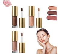 Vegoly Liquid Eye Shadow, Vegoly Creamy Liquid Eyeshadow, Creamy Multi Color Liquids Eyeshadow, Long Lasting Charm Full of Color Easy to Create Attractive Makeup (Three colors)