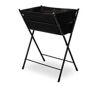 VegTrug Poppy GO Planter Black | Maceta con marco de acero y tela no tejida, para balcón, terraza, jardín en la azotea y pequeños jardines