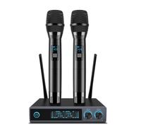 Vegue Micrfono inalmbrico Metal Dual Profesional UHF UHF Dinmico Dinmico Sistema de micrfono de micrfono para el hogar Reunin de fiestas de ka