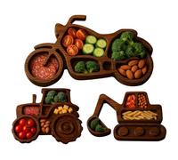 Vehicle Charcuterie Board, Decorative Serving Tray, 11.02 Inches Wooden Tray with Food Sections, Natural Wood Serving Dish, Snack Plate with Novel Design, Charcuterie Platter for Party Hosting