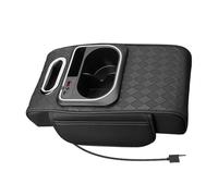 Vehicle Console Organizer - Leather Compartment with Tissue Holder for On-the-Go Utility | Side Pocket with Easy Access & Stylish Cover for Camper, Automotive Cabin, Family Travel and Commuting