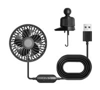 Vehicle Cooling Fan, Mini Usb Fan, 4.65 * 4.65 * 2.76 in Authentic Portable Air, 3 Speed Adjustable for Car Truck Rv Boat Airplane Camping Travel Use, Compact Plug Play Lightweight Design