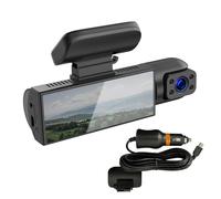 Vehicle dr Camera Duals Channel - Inside Outside Driving Recorder 1080P Wide Lens Impacts Detection, Continuous Loop Monitoring, Discreet Windshield Mounted Road Video System | Commute Fleet Travel