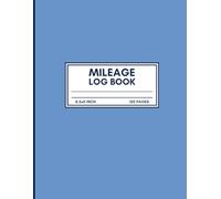 Vehicle Mileage Log Book with minimalist blue cover | 8.5 x 11 Inch, 120 Pages | Record Miles, Fuel Costs & Odometer Readings for Business and Personal Use