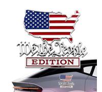 Vehicle Patriotic Badge, 3D Flag Emblem Sticker, Auto Patriot Car Decal Decor, Authentic Badge Sticker, Car Decoration for SUV Truck Motorcycle Daily Driving Use 4.92x4.92in