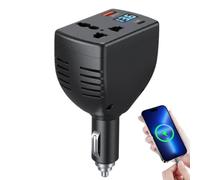 Vehicle Power Converter, Digital Display, USB C Port, Road Trip Charger | 150W Output, Compact Inverter Design, Supports Charging Small Device During Travel And Road Use With Convenient USB C Port