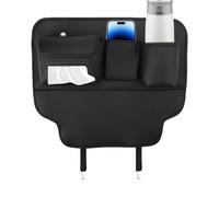 Vehicle Seat Back Organizer - Auto Storage Bag for Car Interior | Polyester Fabric with Reinforced Stitching, Multi-Pocket Organizer for Kids Toys Drinks Water Bottles Umbrellas Snacks Road Travel Tri