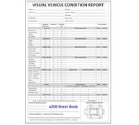 Vehicle Service & Inspection Checklist Book - Used Car Visual Inspection with Optional Damage & Repair Invoice x200 A4 Sheets