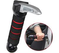 Vehicle Support Handle 3 In 1, Elderly Car Assist Handle Automotive Door Assist Handles with Seatbelt Cutter, Window Breaker Standing Mobility Aid for Car (Red)