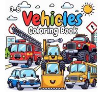 Vehicles Coloring Book for Kids Ages 3-8: Cars, Trucks, Trains, Construction Vehicles and More - Big and Simple Coloring Pages with Easy Designs for ... Preschoolers (Happy Lines Coloring Series)