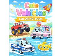 Vehicles Coloring Book for KIds Ages 3-8: Cute and Easy Cars Trucks Construction Vehicles and Emergency Vehicles Coloring Book for Boys and Girls ... Kindergarten Activity Book Single-Sided Pages