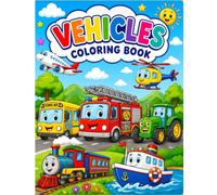 Vehicles Coloring Book: From Roads to Skies to Oceans for Kids Ages 4-8