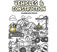 Vehicles & Construction: Coloring Book for Boys
