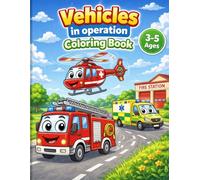Vehicles in Operation Coloring Book: Easy Coloring Book for Kids Ages 3-5 with Fire Trucks, Police Cars, Construction Vehicles & More